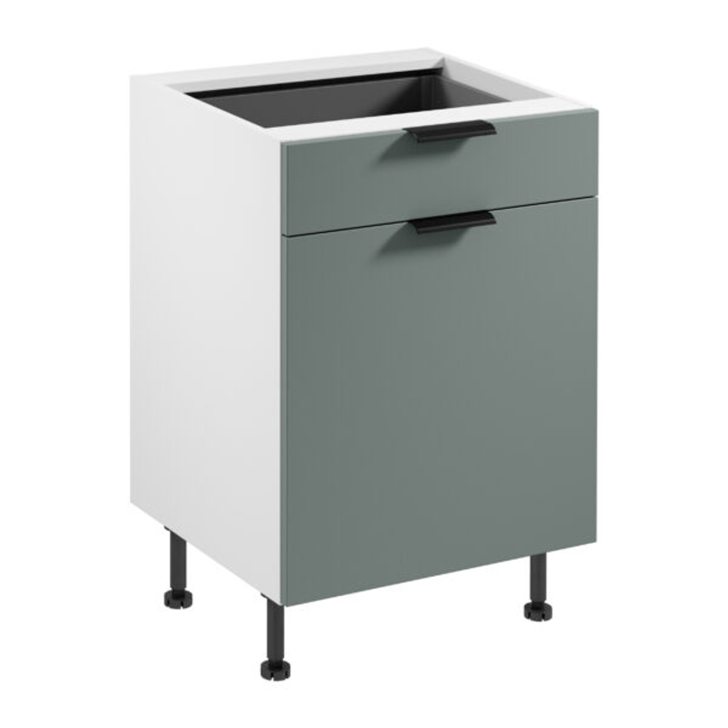 Kuchyňsk&aacute; skř&iacute;ňka SORENTO D60S1- P/L AX -  b&iacute;l&aacute; Zelen&aacute;