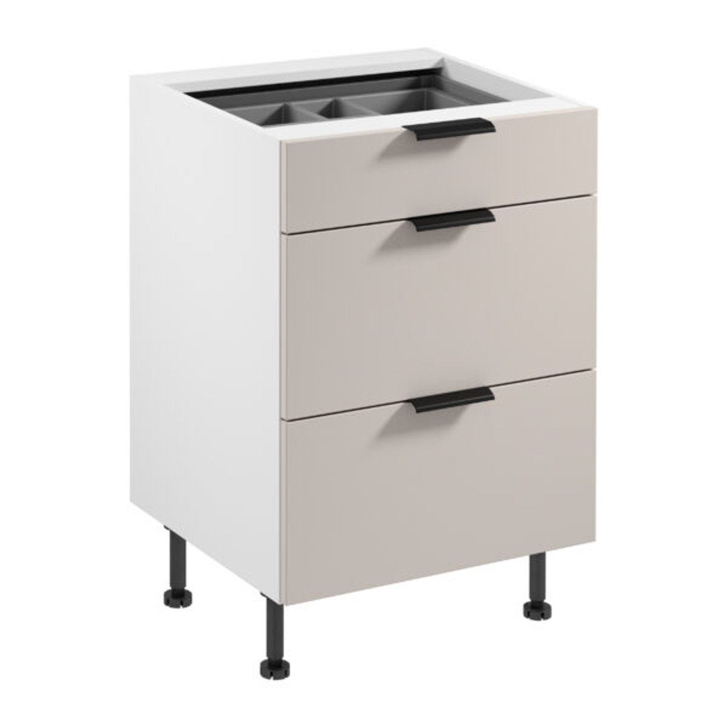 Kuchyňsk&aacute; skř&iacute;ňka SORENTO D60S3 AX -  b&iacute;l&aacute; B&eacute;žov&aacute;