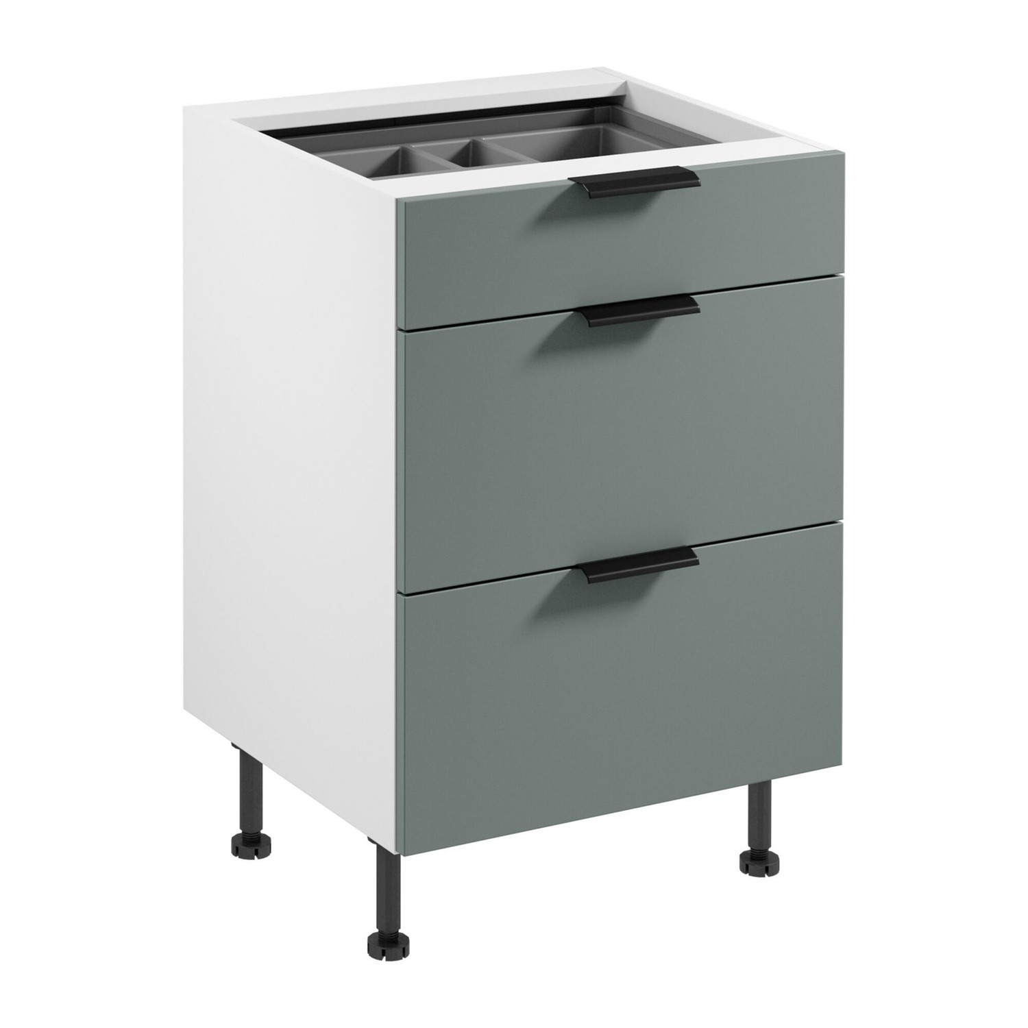 Kuchyňsk&aacute; skř&iacute;ňka SORENTO D60S3 AX -  b&iacute;l&aacute; Zelen&aacute;