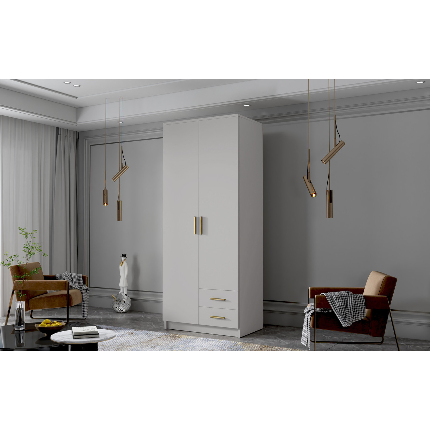 &Scaron;atn&iacute; skř&iacute;ň ADA I 80 cm - b&iacute;l&aacute;/zlat&eacute; &uacute;chytky