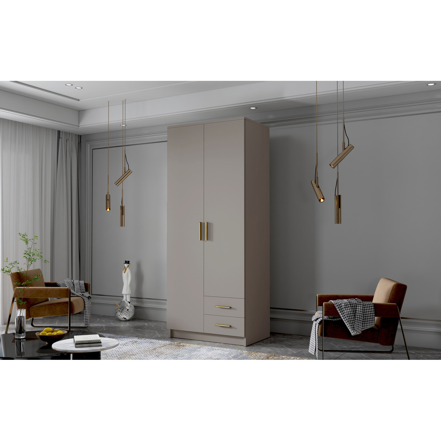 &Scaron;atn&iacute; skř&iacute;ň ADA I 80 cm - b&eacute;žov&aacute;/zlat&eacute; &uacute;chytky