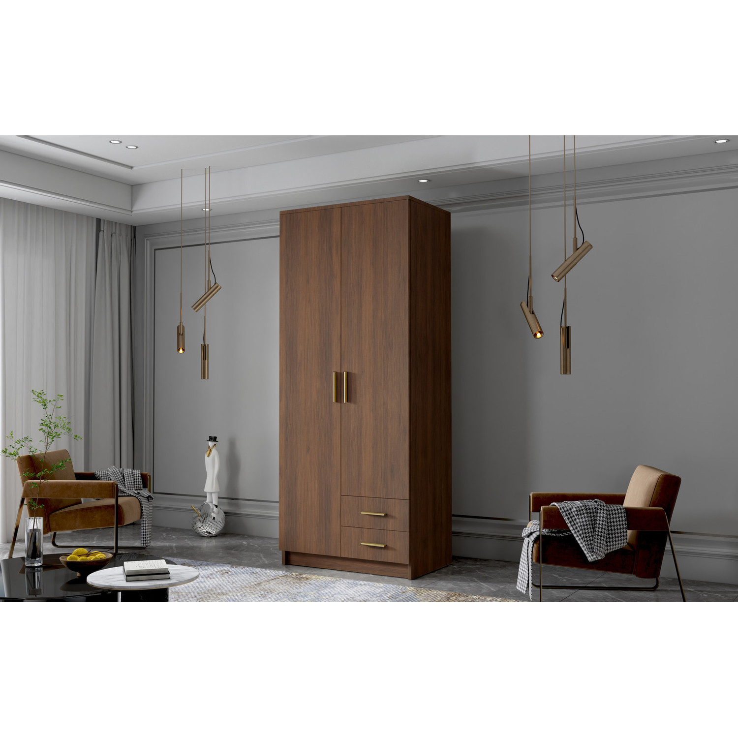 &Scaron;atn&iacute; skř&iacute;ň ADA I 80 cm - ořech/zlat&eacute; &uacute;chytky