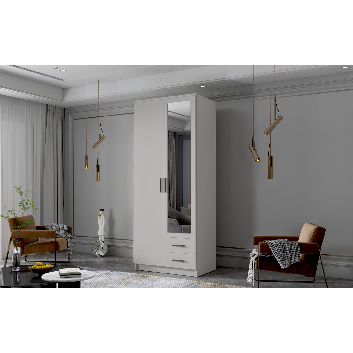 &Scaron;atn&iacute; skř&iacute;ň ADA II 80 cm - b&iacute;l&aacute;/čern&eacute; &uacute;chytky