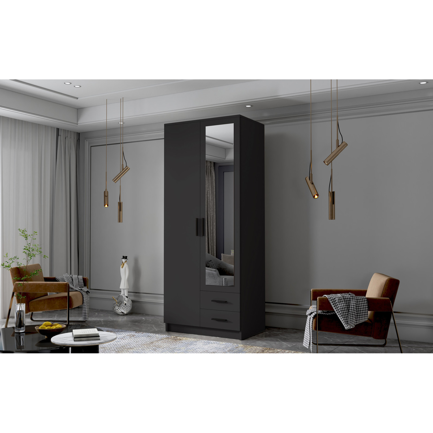 &Scaron;atn&iacute; skř&iacute;ň ADA II 80 cm - čern&aacute;/čern&eacute; &uacute;chytky