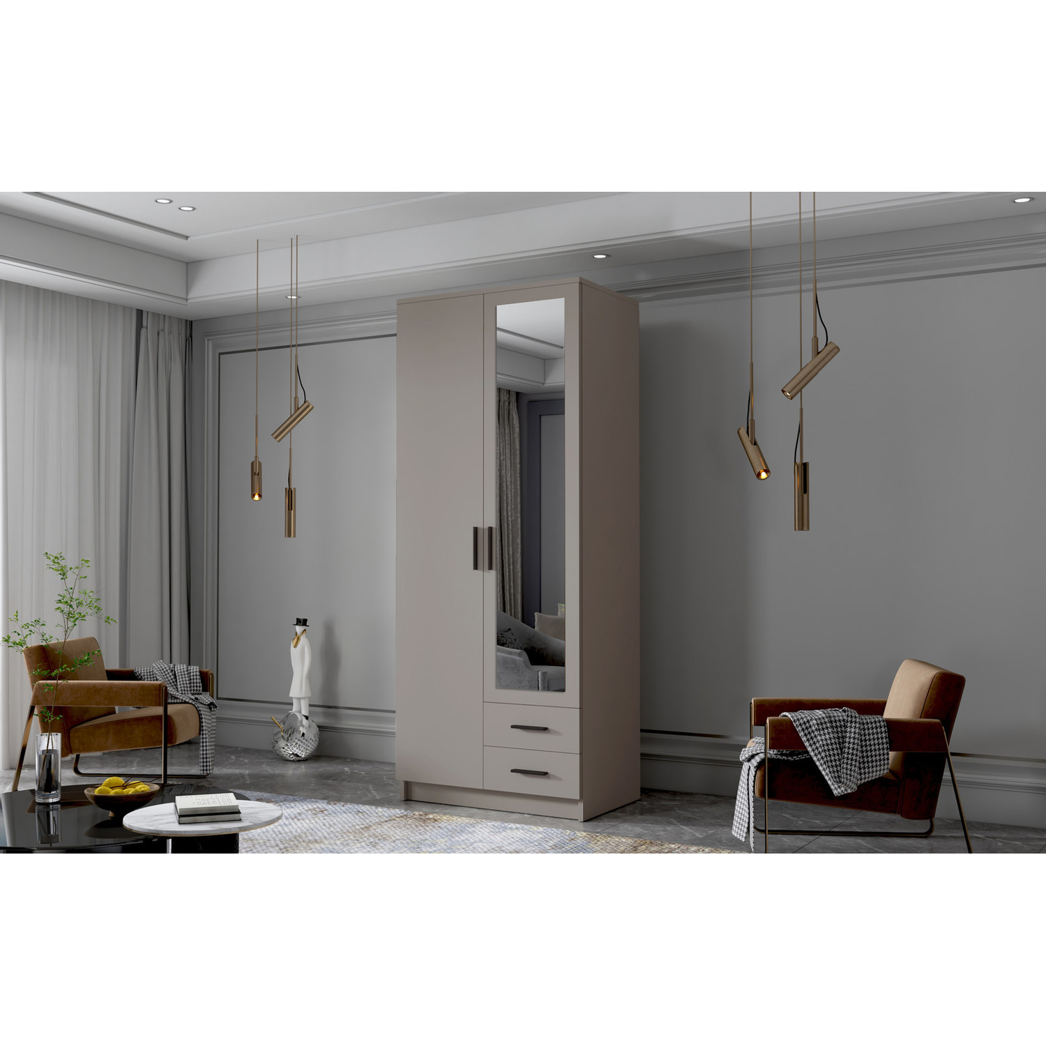 &Scaron;atn&iacute; skř&iacute;ň ADA II 80 cm - b&eacute;žov&aacute;/čern&eacute; &uacute;chytky