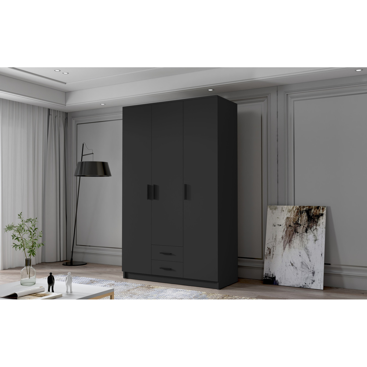 &Scaron;atn&iacute; skř&iacute;ň ADA I 120 cm - čern&aacute;/čern&eacute; &uacute;chytky