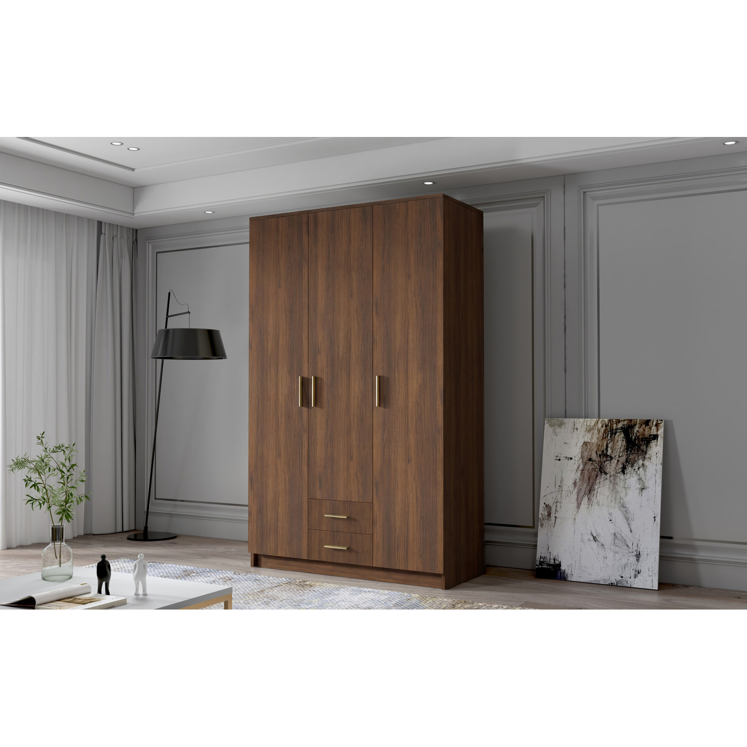 &Scaron;atn&iacute; skř&iacute;ň ADA I 120 cm - ořech/zlat&eacute; &uacute;chytky