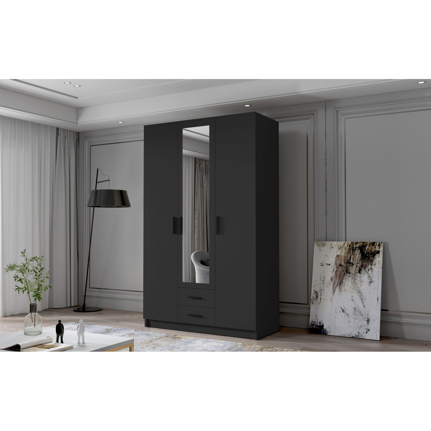 &Scaron;atn&iacute; skř&iacute;ň ADA II 120 cm - čern&aacute;/čern&eacute; &uacute;chytky