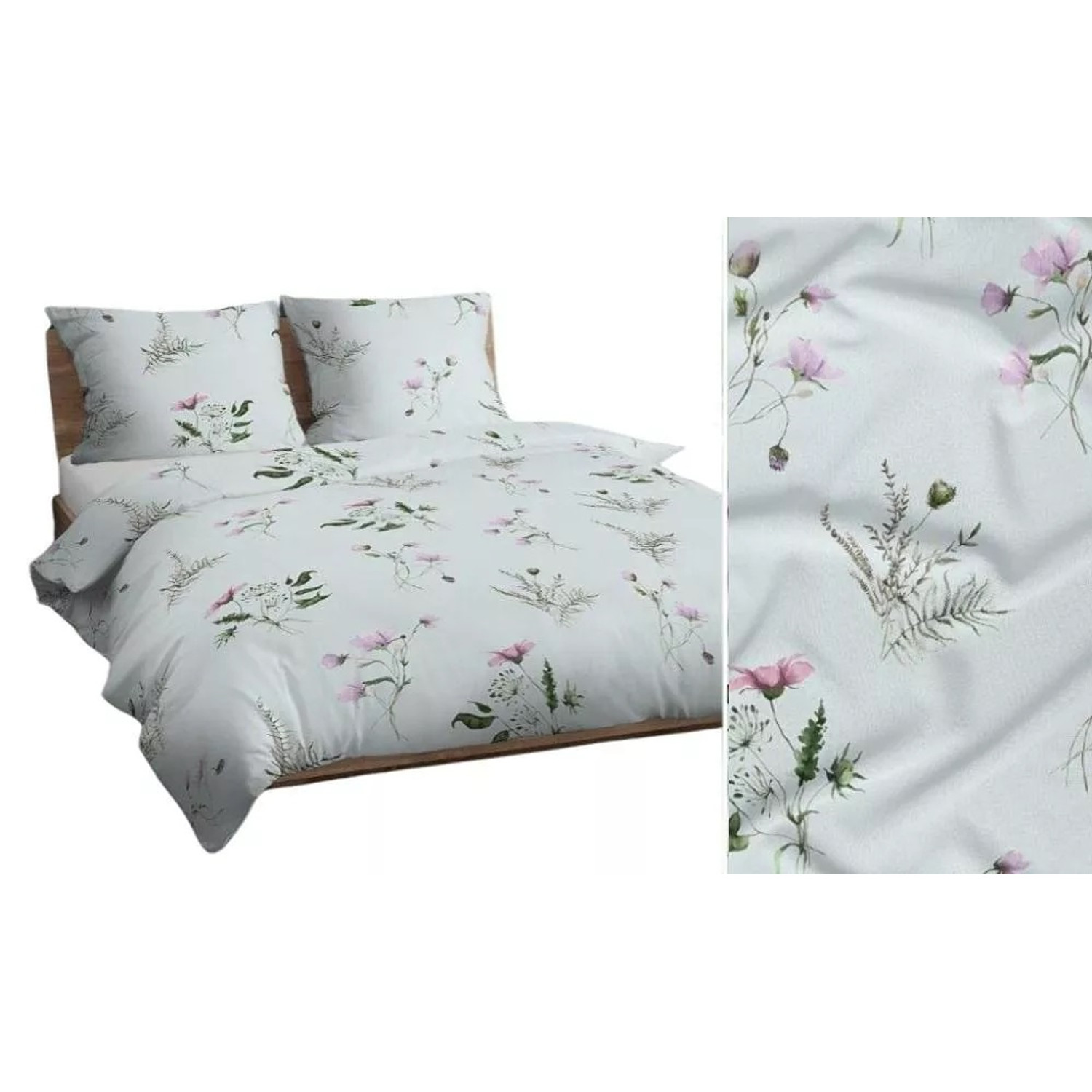 Bavlněné povlečení mátově zelená listy 4837 C 140x200 cm