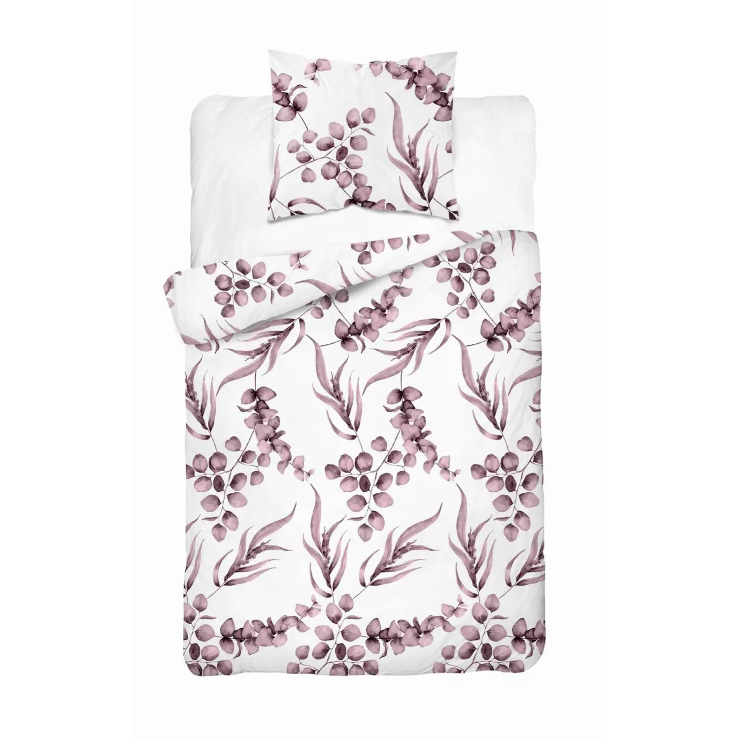 Bavlněné povlečení růžové listy 5107 B 140x200 cm