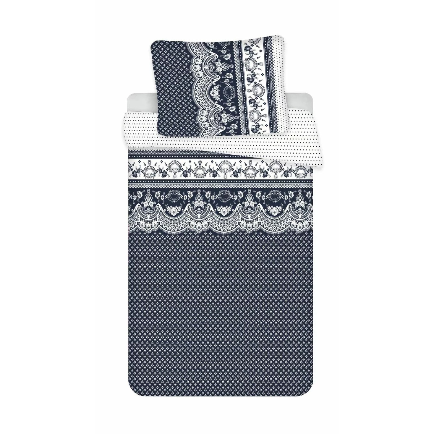 Povlečení z mikrovlákna OZDOBY modro-bílé PB 25 140x200 cm