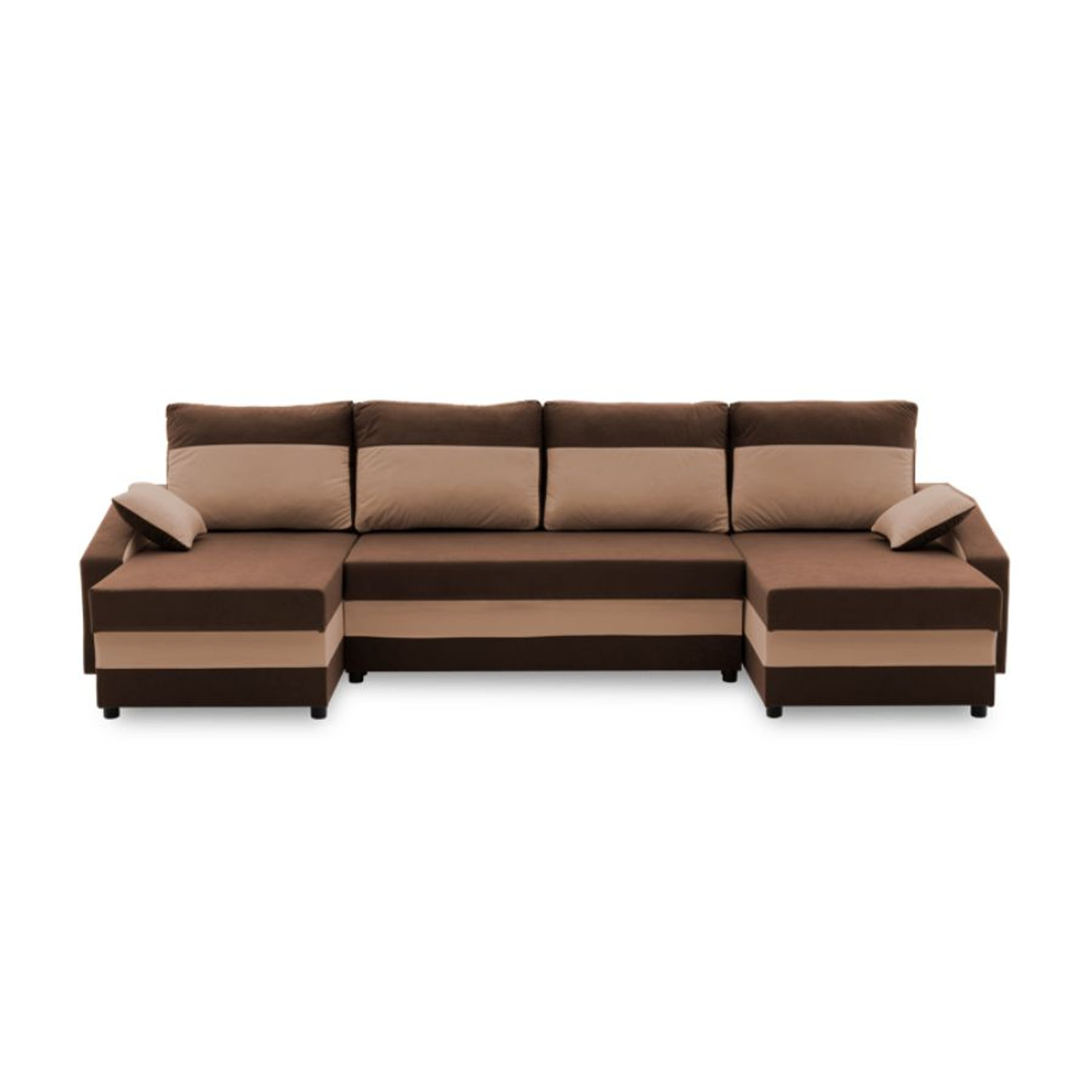 Velká rohová rozkládací sedací souprava SPARTA model 2 Hnědá/hnědá