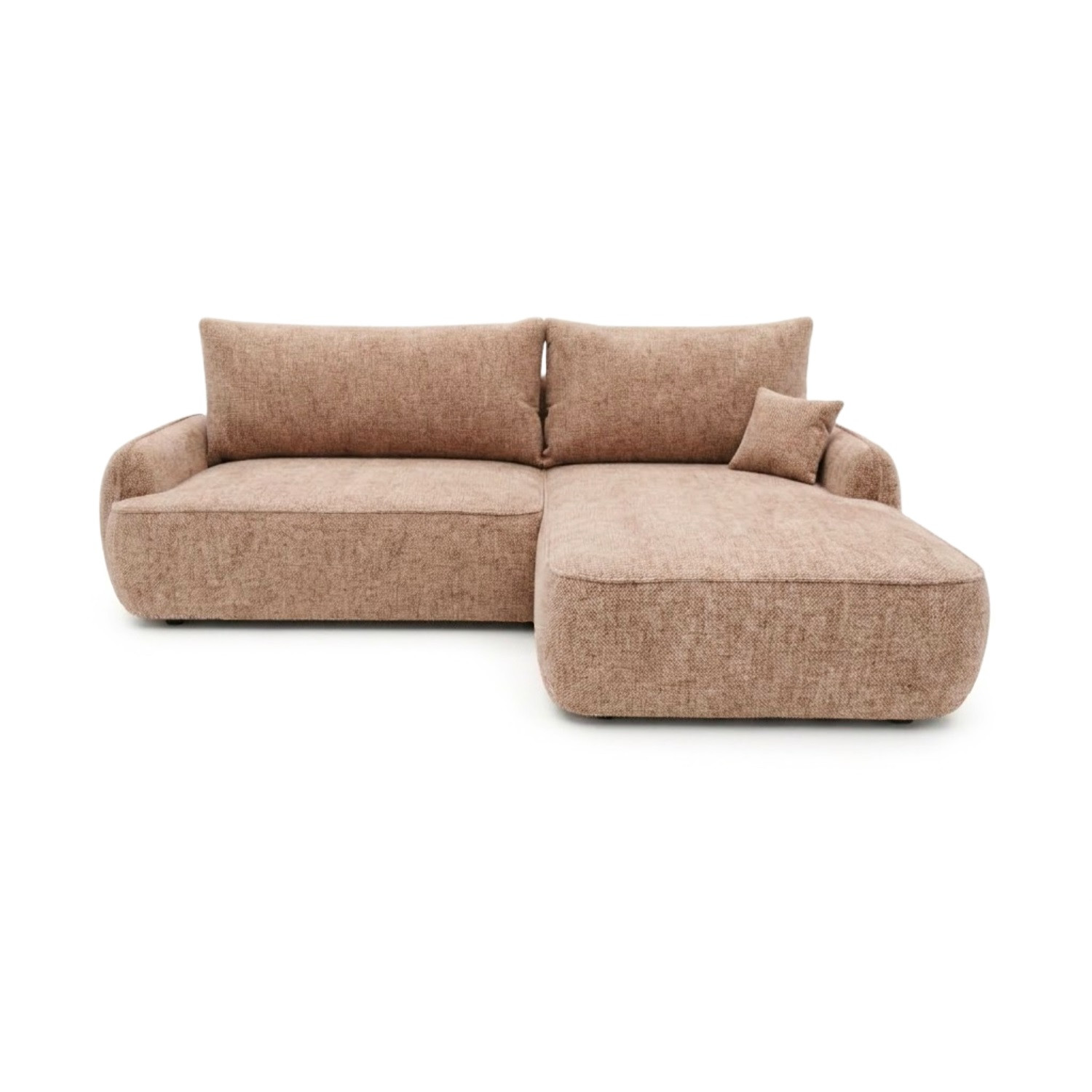 Rozkládací rohová sedací souprava OVELLA - Robin Pravá Hnědá I