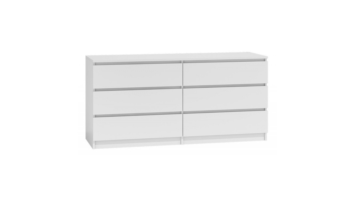 Komoda Malva 6 zásuvek 120 - bílá