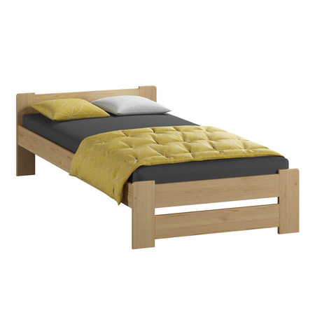 Vyvýšená masivní postel Euro 80x200 cm včetně roštu Borovice