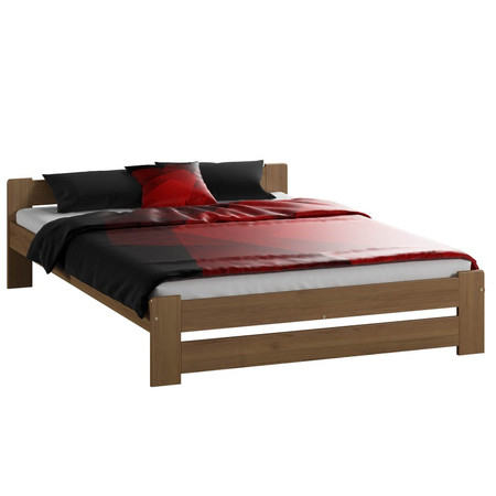 Vyvýšená masivní postel Euro 140x200 cm včetně roštu Dub