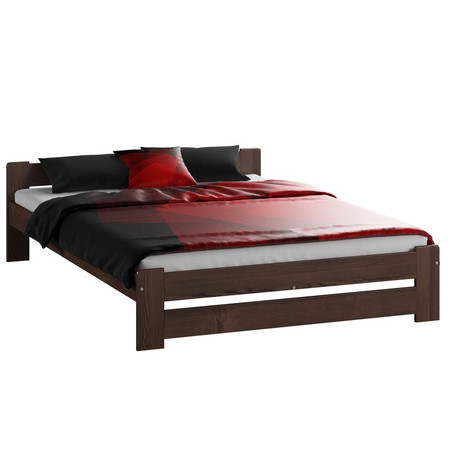 Vyvýšená masivní postel Euro 160x200 cm včetně roštu Ořech