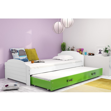 Výsuvná dětská postel LILI bílá 200x90 cm Zelená