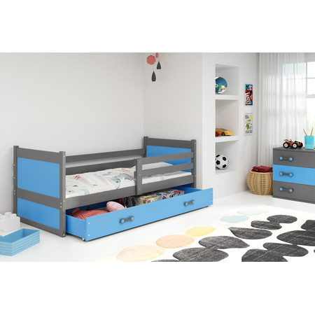 Dětská postel RICO 190x80 cm Modrá Šedá