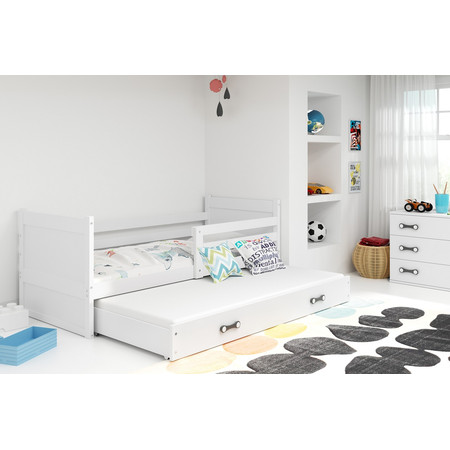 Dětská postel s výsuvnou postelí RICO 200x90 cm Bílá Bílá