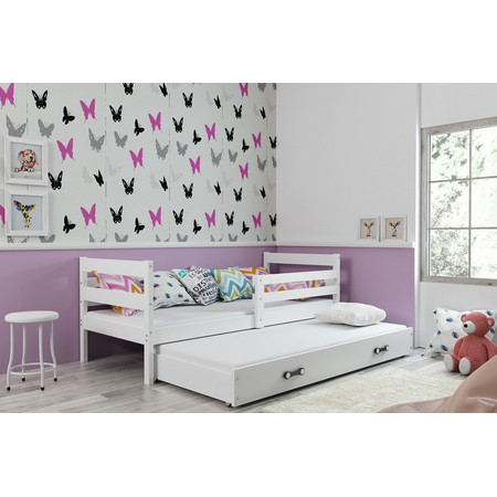 Dětská postel s výsuvnou postelí ERYK 190x80 cm Bílá Bílá