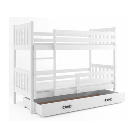 Dětská patrová postel CARINO s úložným prostorem 80x190 cm - bílá Bílá