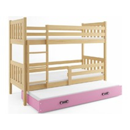 Dětská postel CARINO s výsuvnou postelí 80x190 cm - borovice Ružové