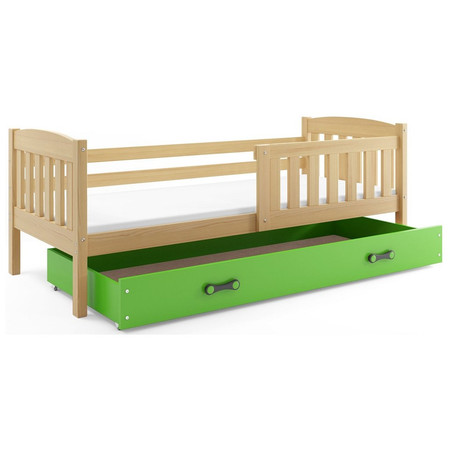 Dětská postel KUBUS s úložným prostorem 80x160 cm - borovice Zelená