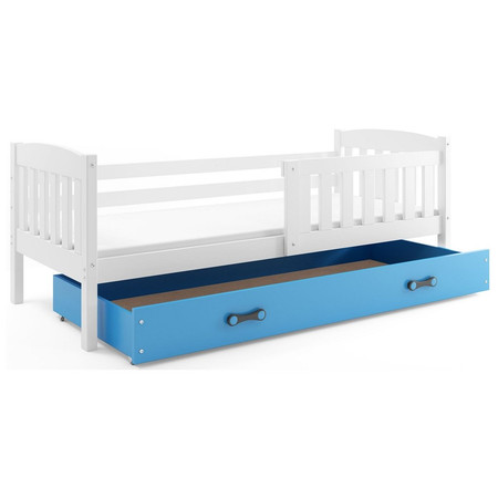 Dětská postel KUBUS s úložným prostorem 80x190 cm - bílá Modrá