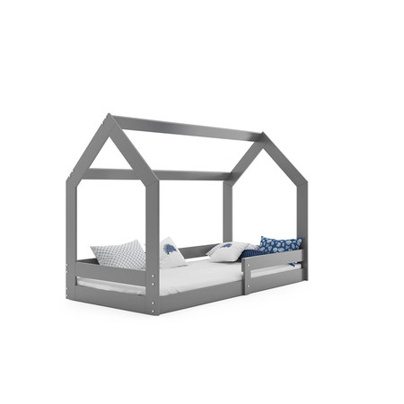 Dětská postel DOMEK I bez úložného prostoru 80x160 cm - grafit