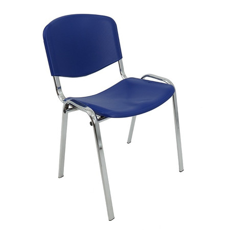 Konferenční plastová židle ISO CHROM Modrá
