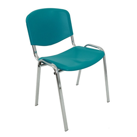 Konferenční plastová židle ISO CHROM Tyrkysová