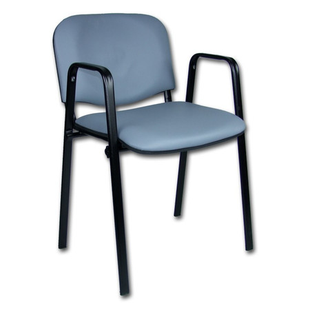 Konferenční židle ISO eko-kůže s područkami Šedá  D22 EKO