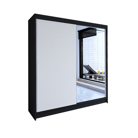 Šatní skříň TALIN I šířka 180 cm - černá/bílá