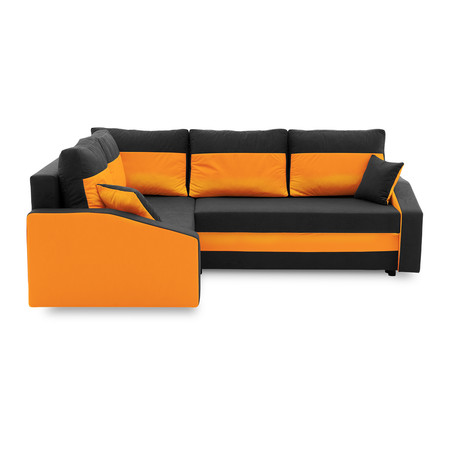 Rohová rozkládací sedací souprava GRANDE PLUS - color mikro Levá Černá + Oranžová