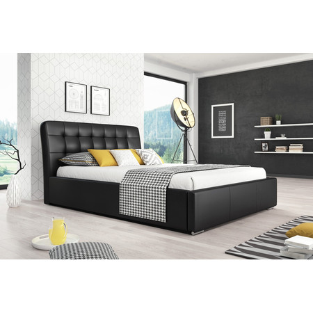 Čalouněná postel MALAGA černá rozměr 180x200 cm