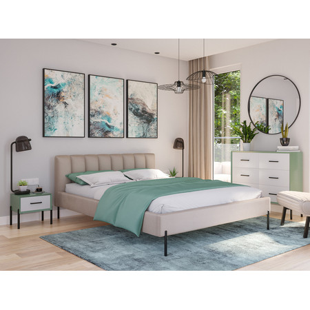Čalouněná postel MILAN rozměr 160x200 cm Béžová