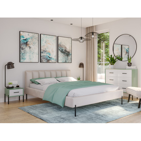 Čalouněná postel MILAN rozměr 160x200 cm Krémová