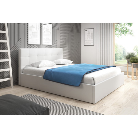 Čalouněná postel LAURA rozměr 80x200 cm Bílá eko-kůže