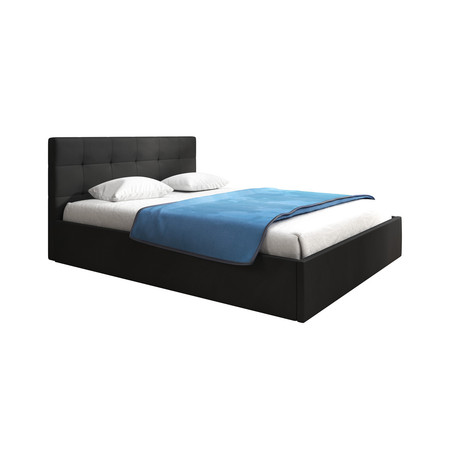 Čalouněná postel LAURA rozměr 160x200 cm Černá eko-kůže