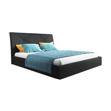Čalouněná postel KARO rozměr 140x200 cm Černá eko-kůže