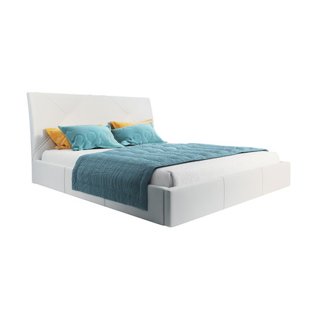 Čalouněná postel KARO rozměr 160x200 cm Bílá eko-kůže