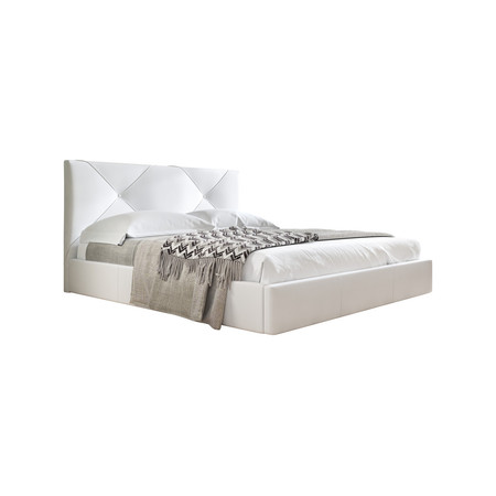 Čalouněná postel KARINO rozměr 140x200 cm Bílá eko-kůže