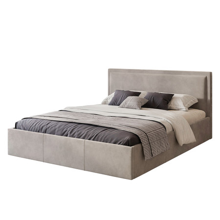 Čalouněná postel SOAVE rozměr 140x200 cm Světle šedá