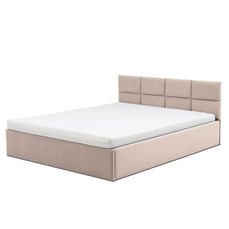 Čalouněná postel MONOS s pěnovou matrací rozměr 160x200 cm Béžová