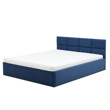 Čalouněná postel MONOS s pěnovou matrací rozměr 160x200 cm Namořnická modrá