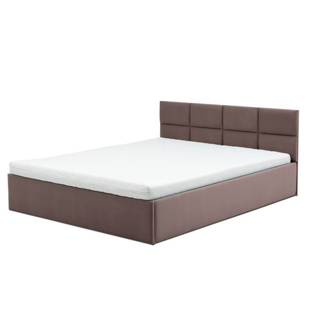 Čalouněná postel MONOS s pěnovou matrací rozměr 160x200 cm Kakao