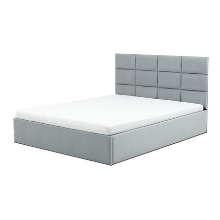 Čalouněná postel TORES s pěnovou matrací rozměr 160x200 cm Světle šedá