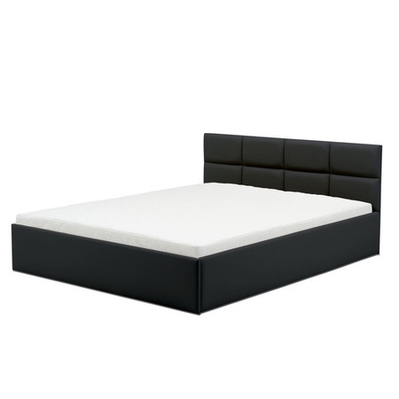 Čalouněná postel MONOS II s pěnovou matrací rozměr 160x200 cm - Eko-kůže Černá eko-kůže