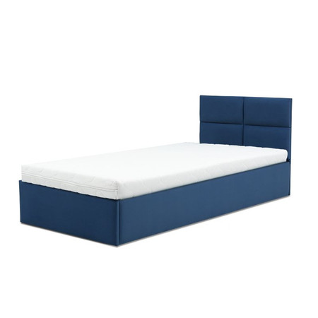 Čalouněná postel MONOS s pěnovou matrací rozměr 90x200 cm Namořnická modrá